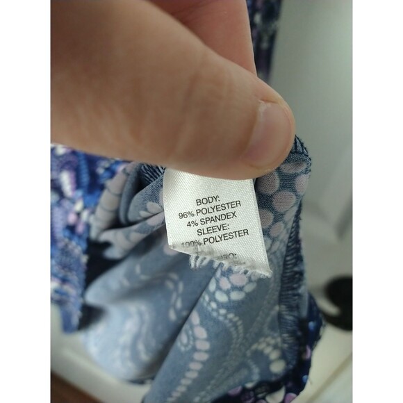 Chicos Woman 1(8-10) Blouse Blue Polka Dot 3/4sleeve Pullover Business Office... - Picture 6 of 7